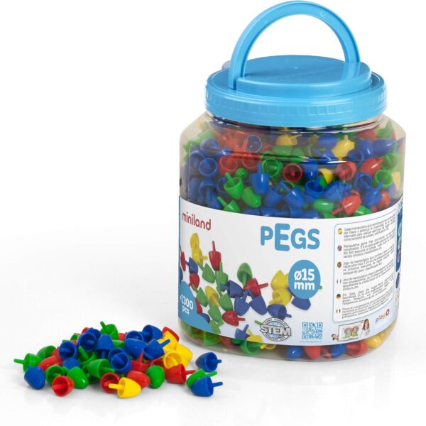 Pegs set 15 mm – 1.300 kom, osnovne boje