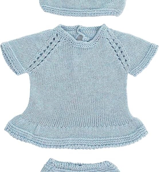 Pleteni set za lutke 40 cm – haljina i kapa