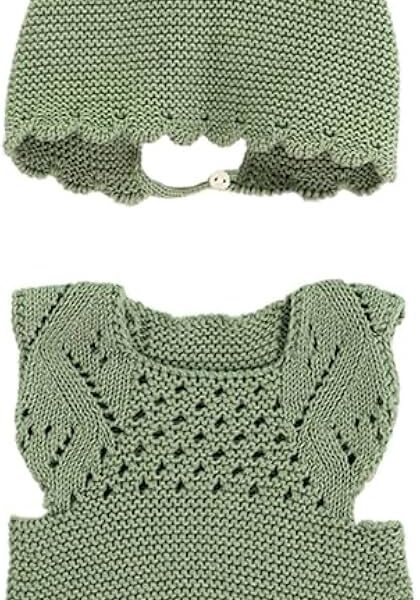 Pleteni set za lutke 40 cm – kombinezon i kapica