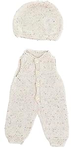 Pleteni set za lutke 40 cm – kombinezon i kapa