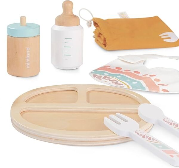 Drveni set za hranjenje lutaka